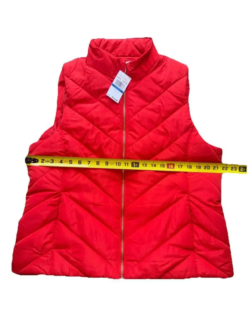 NWT Michael Kors Women’s Vest Size XL Red Full Zip Jacket MSRP $125 - Picture 3 of 4